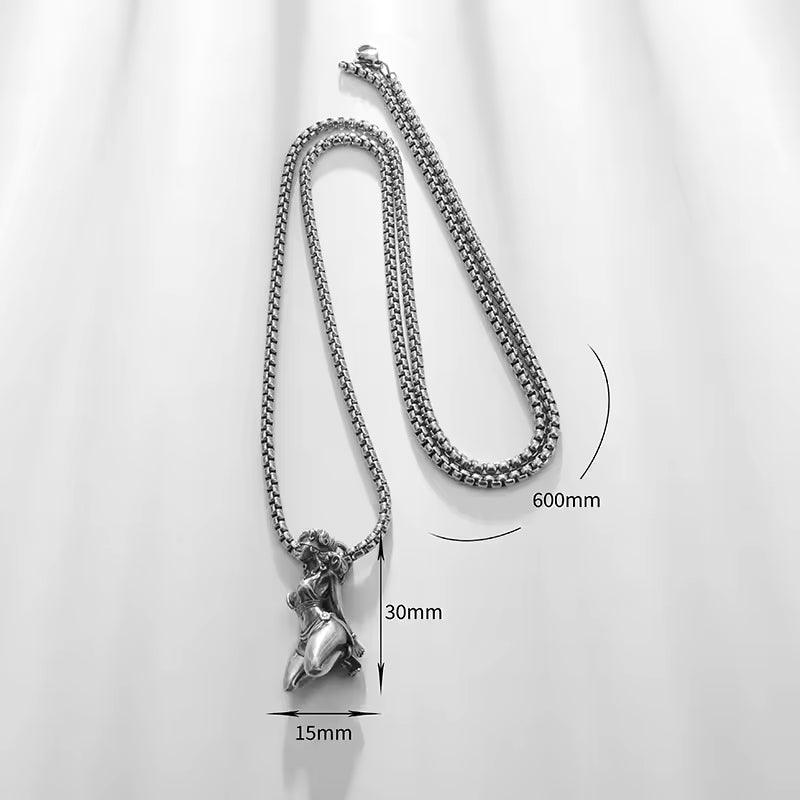 Colar Alternativo Bondage Mecânico – Pingente Deusa Escrava